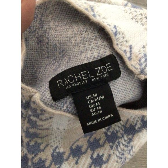 Rachel Zoe Plaid Cowl Neck Sweater - Gray and Cream - Picture 10 of 13